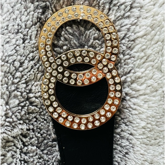 BLACK Elastic & Rhinestone Beautiful Fashionable Belt - Picture 4 of 16
